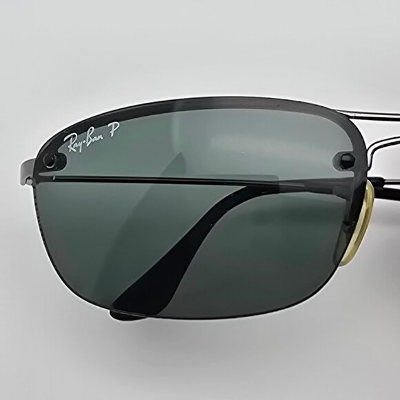 Ray-Ban RB3156 004/9A Top Square Gunmetal Polarized Green Aviator Sunglasses - Picture 15 of 16